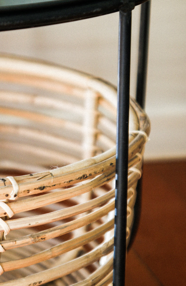 Table 60 cms with Cane basket